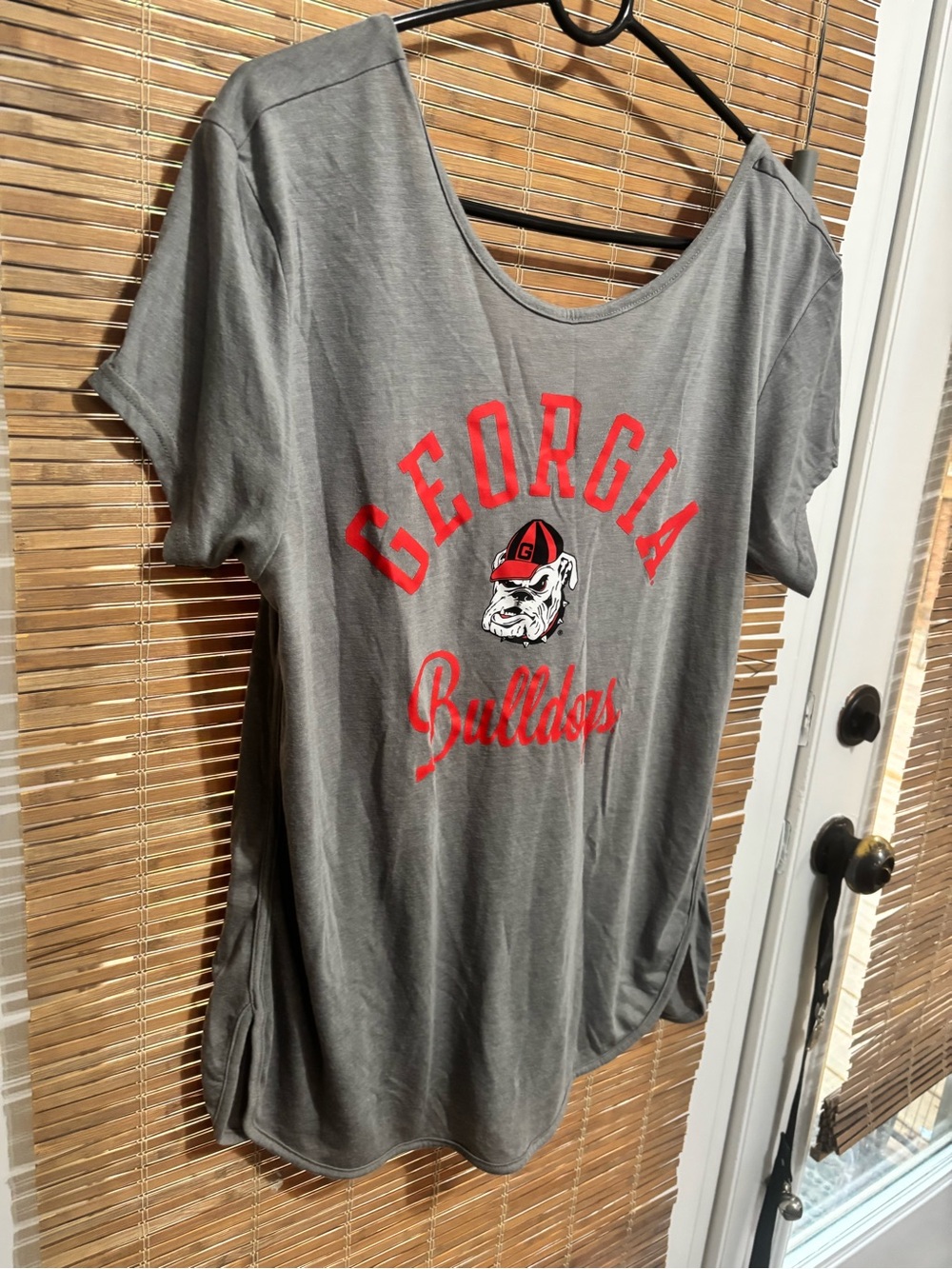 Georgia Bulldogs Shirt Womens Large Gray Red Rivalry Threads